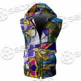 Abstract Psychedelic Fractal SED-1114 Zip Sleeveless Hoodie