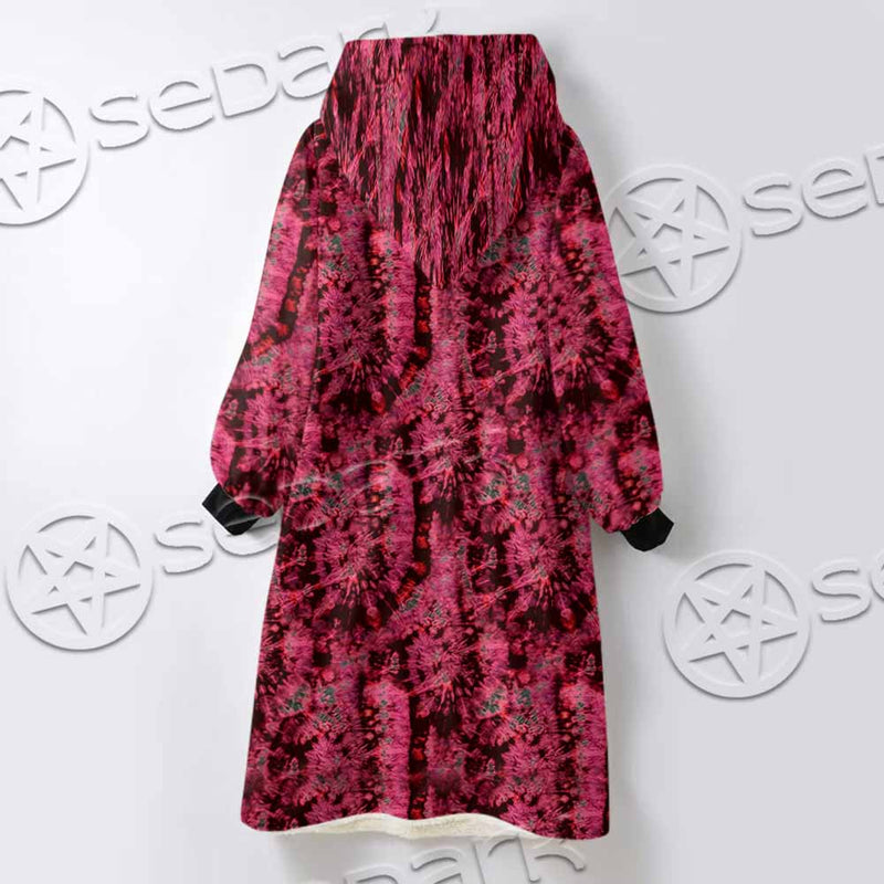 Psychedelic Purple Tie Dye Swirl SED-1116 Oversized Sherpa Blanket Hoodie
