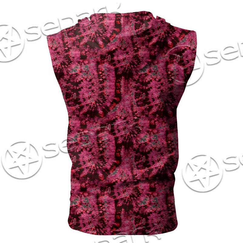 Psychedelic Purple Tie Dye Swirl SED-1116 Zip Sleeveless Hoodie