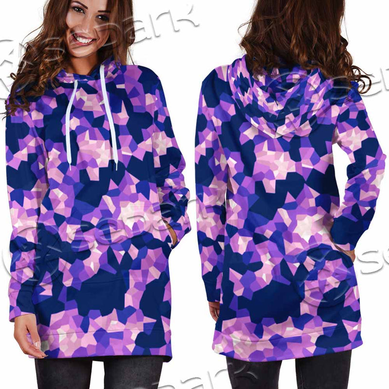 Purple And Pink Camo Organic Abstract Pattern SED-1117 Hoodie Dress