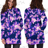 Purple And Pink Camo Organic Abstract Pattern SED-1117 Hoodie Dress