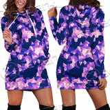 Purple And Pink Camo Organic Abstract Pattern SED-1117 Hoodie Dress