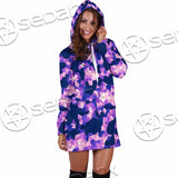 Purple And Pink Camo Organic Abstract Pattern SED-1117 Hoodie Dress