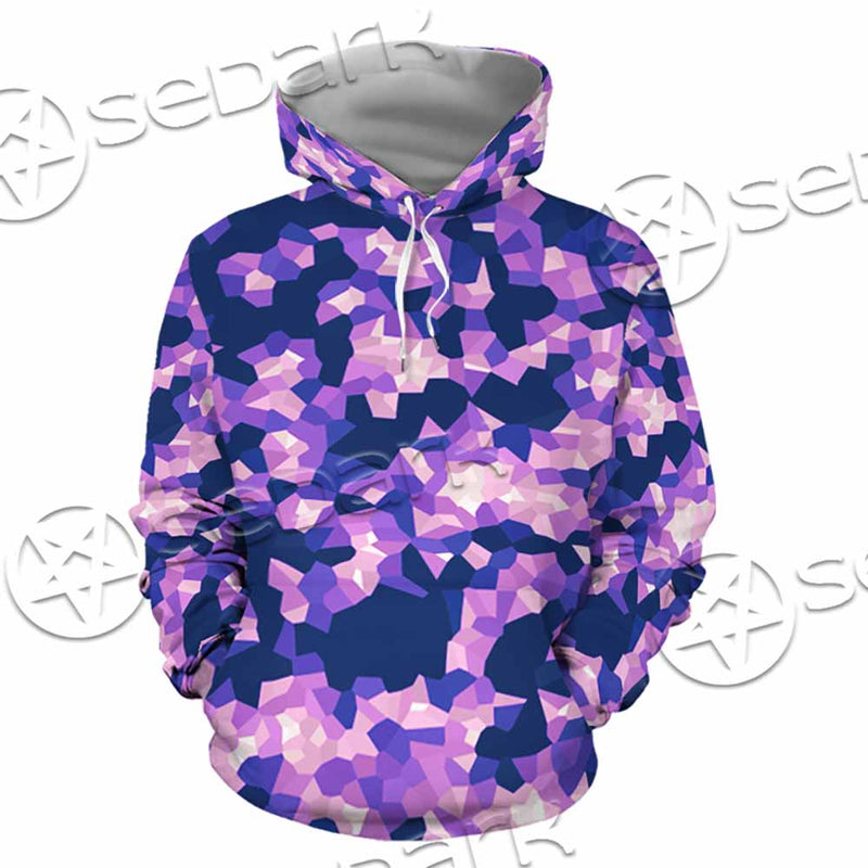 Purple And Pink Camo Organic Abstract Pattern SED-1117 Hoodie & Zip Hoodie