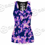 Purple And Pink Camo Organic Abstract Pattern SED-1117 Women Tank Top