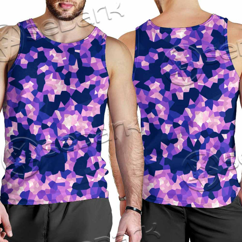 Purple And Pink Camo Organic Abstract Pattern SED-1117 Men Tank-tops