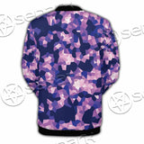 Purple And Pink Camo Organic Abstract Pattern SED-1117 Button Jacket