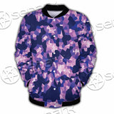 Purple And Pink Camo Organic Abstract Pattern SED-1117 Button Jacket