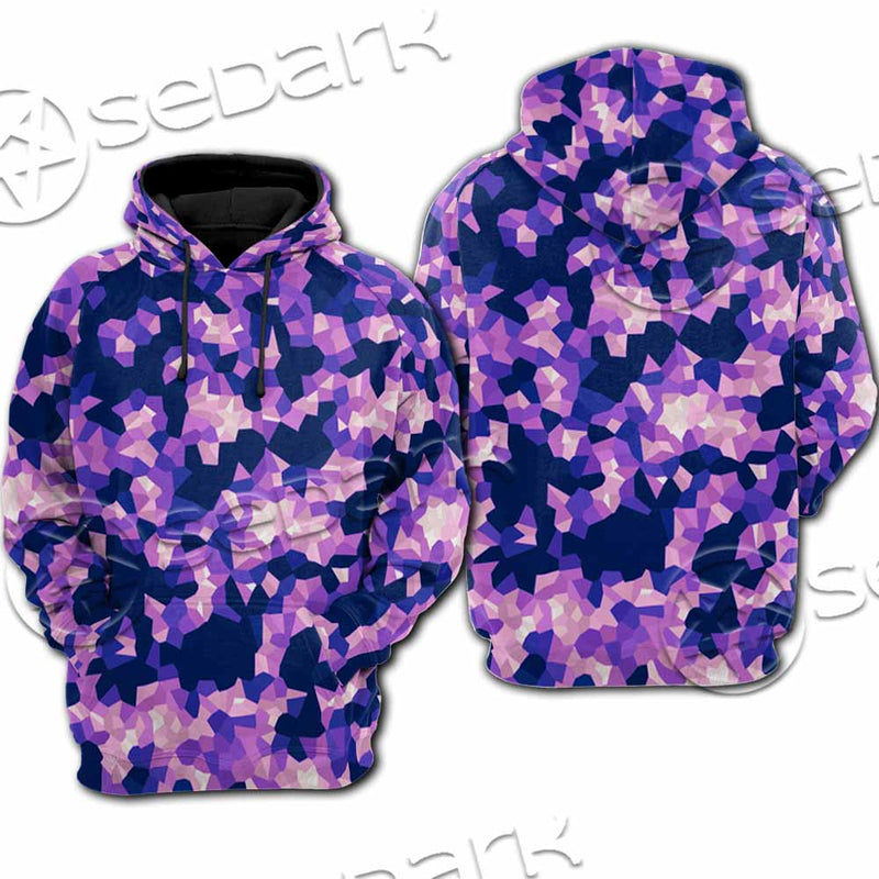 Purple And Pink Camo Organic Abstract Pattern SED-1117 Hoodie & Zip Hoodie Raglan