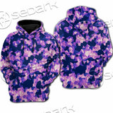 Purple And Pink Camo Organic Abstract Pattern SED-1117 Hoodie & Zip Hoodie Raglan