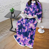 Purple And Pink Camo Organic Abstract Pattern SED-1117 Sleeved Blanket