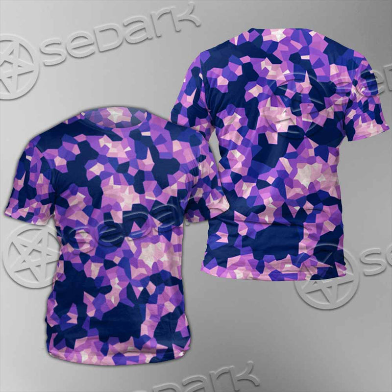 Purple And Pink Camo Organic Abstract Pattern SED-1117 Unisex T-shirt