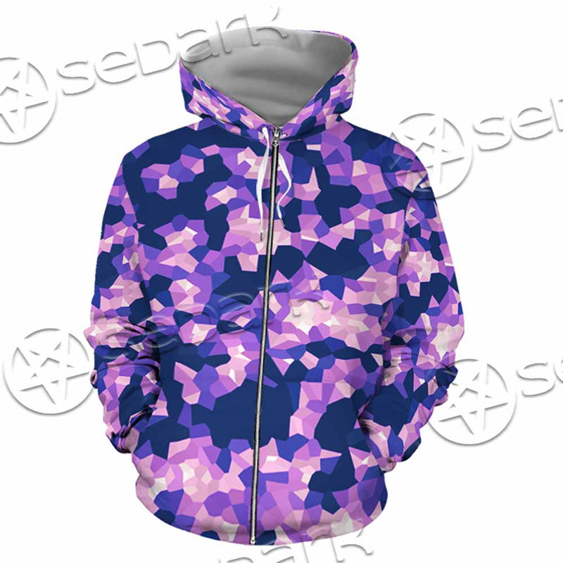 Purple And Pink Camo Organic Abstract Pattern SED-1117 Hoodie & Zip Hoodie