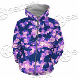 Purple And Pink Camo Organic Abstract Pattern SED-1117 Hoodie & Zip Hoodie