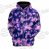 Purple And Pink Camo Organic Abstract Pattern SED-1117 Hoodie & Zip Hoodie Raglan