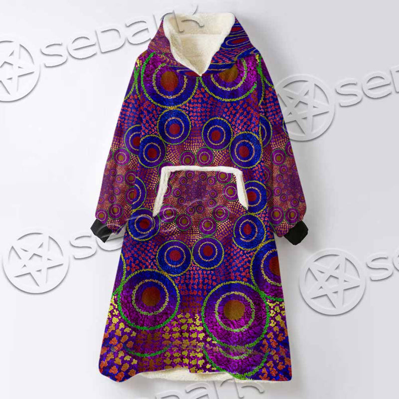 Aboriginal Art SED-1118 Oversized Sherpa Blanket Hoodie