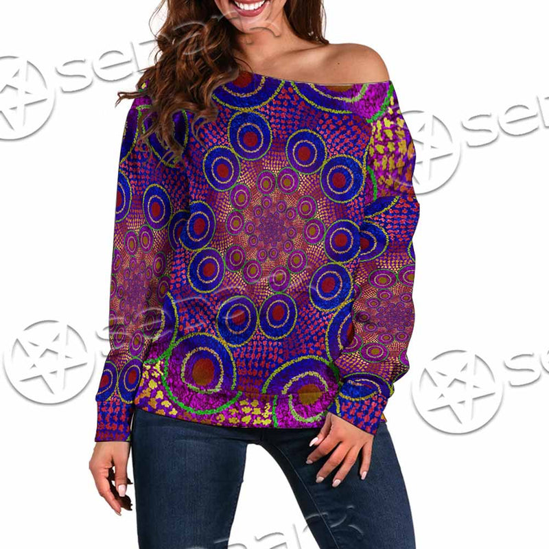 Aboriginal Art SED-1118 Off Shoulder Sweaters