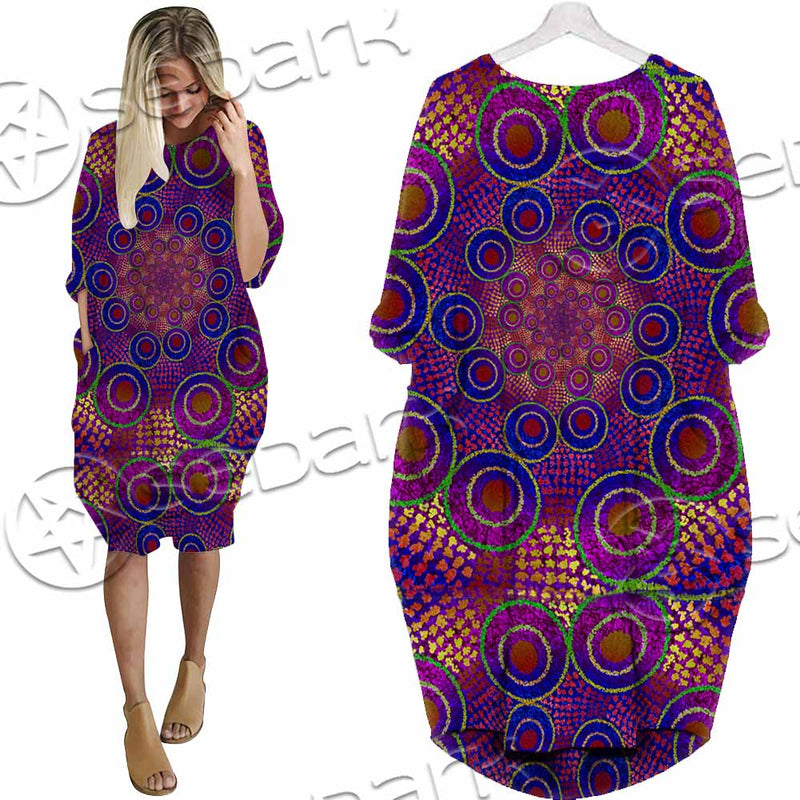 Aboriginal Art SED-1118 Batwing Pocket Dress