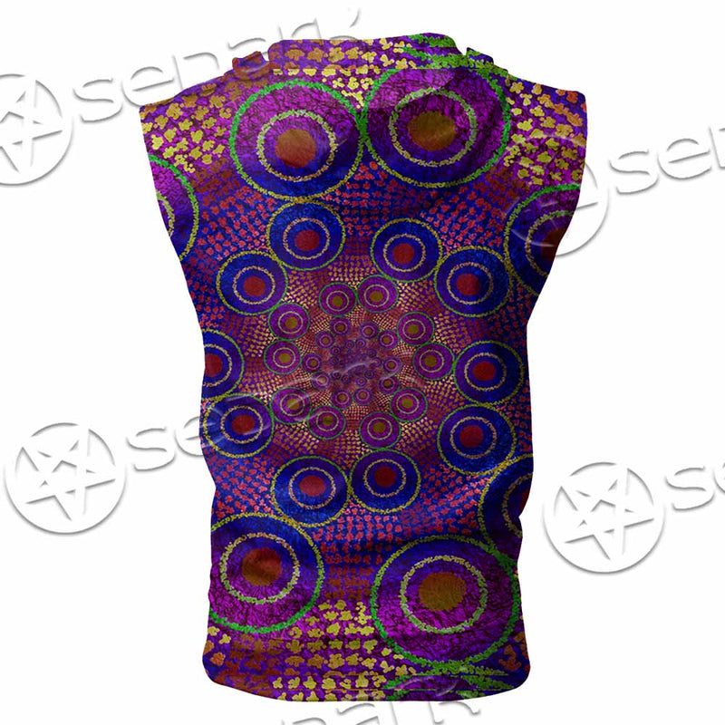 Aboriginal Art SED-1118 Zip Sleeveless Hoodie
