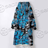 Watercolor Roses, Peony And Leaves Seamless Pattern SED-1119 Oversized Sherpa Blanket Hoodie
