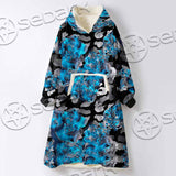Watercolor Roses, Peony And Leaves Seamless Pattern SED-1119 Oversized Sherpa Blanket Hoodie