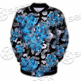 Watercolor Roses, Peony And Leaves Seamless Pattern SED-1119 Button Jacket