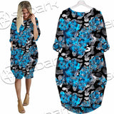 Watercolor Roses, Peony And Leaves Seamless Pattern SED-1119 Batwing Pocket Dress