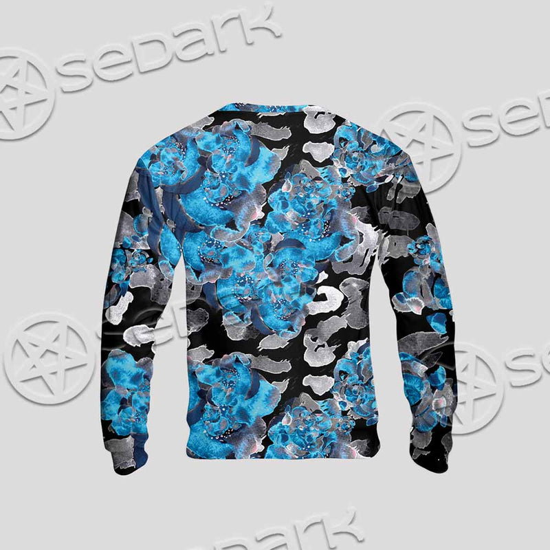 Watercolor Roses, Peony And Leaves Seamless Pattern SED-1119 Unisex Sweatshirt