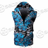 Watercolor Roses, Peony And Leaves Seamless Pattern SED-1119 Zip Sleeveless Hoodie