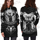 Baphomet Goat Head Hand Drawn SED-1120 Hoodie Dress
