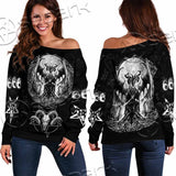 Baphomet Goat Head Hand Drawn SED-1120 Off Shoulder Sweaters