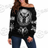 Baphomet Goat Head Hand Drawn SED-1120 Off Shoulder Sweaters