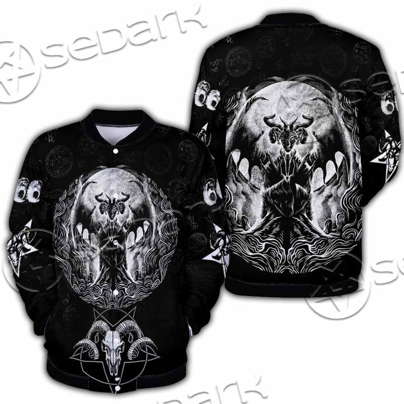 Baphomet Goat Head Hand Drawn SED-1120 Button Jacket