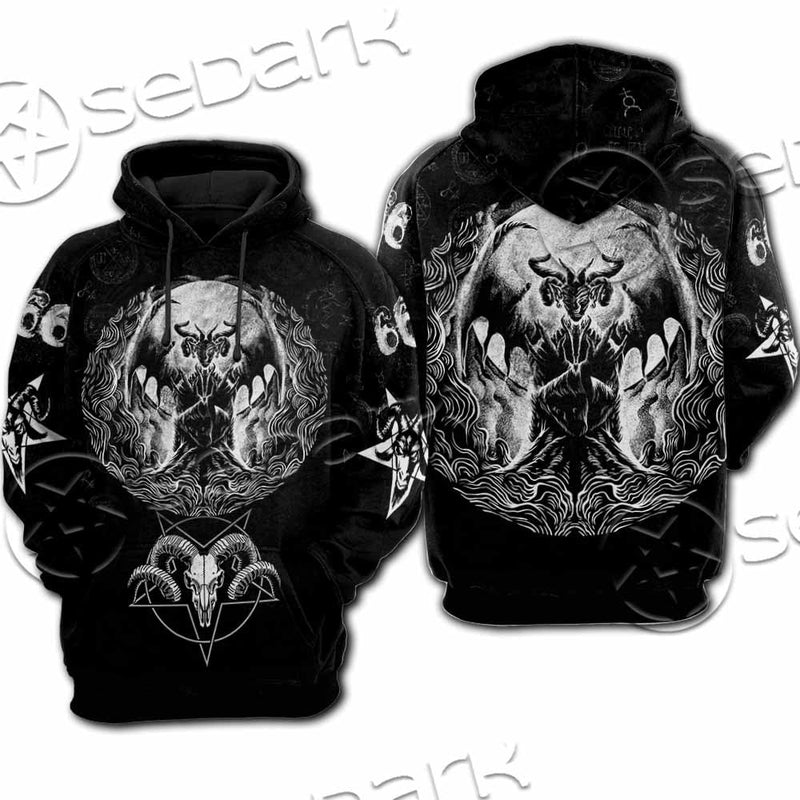 Baphomet Goat Head Hand Drawn SED-1120 Hoodie & Zip Hoodie Raglan