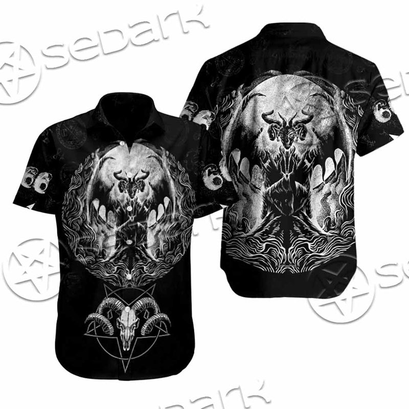 Baphomet Goat Head Hand Drawn SED-1120 Shirt Allover