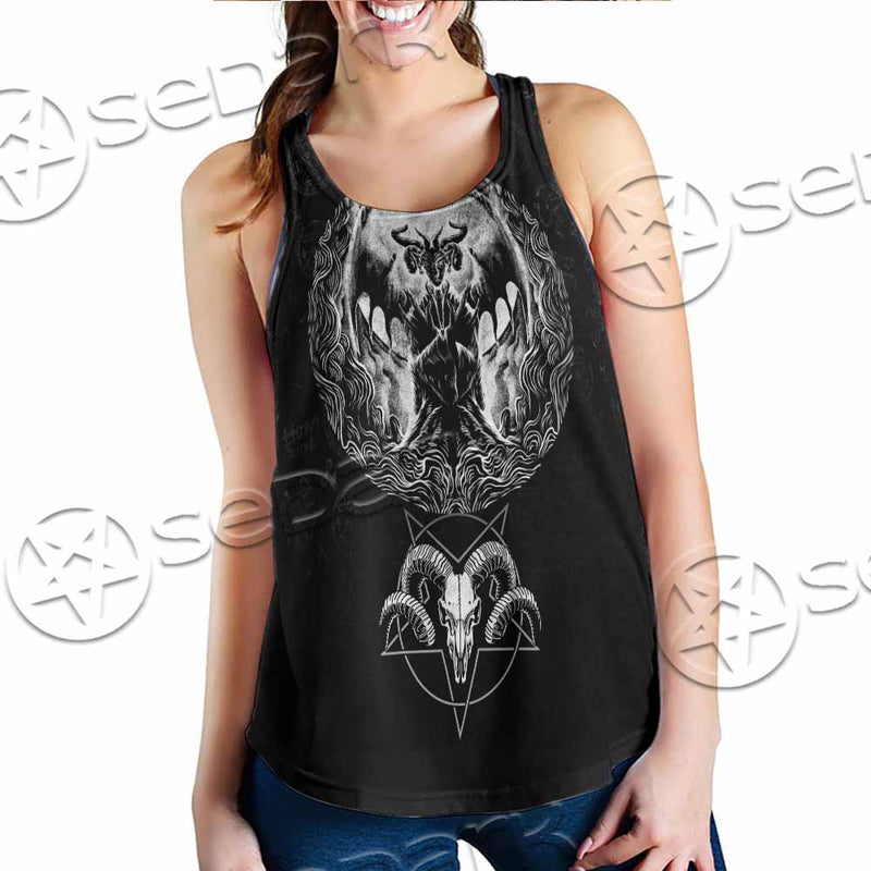 Baphomet Goat Head Hand Drawn SED-1120 Women Tank Top