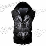 Baphomet Goat Head Hand Drawn SED-1120 Zip Sleeveless Hoodie