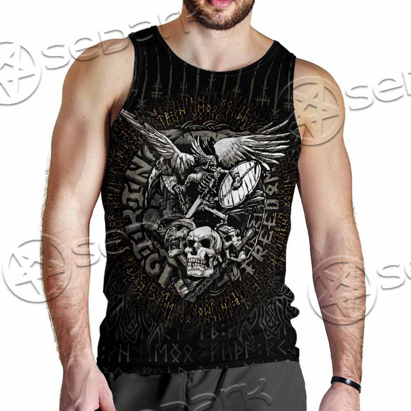 Nordic Rune Viking Odin Mjolnir SED-1129 Men Tank-tops