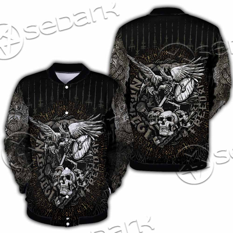 Nordic Rune Viking Odin Mjolnir SED-1129 Button Jacket