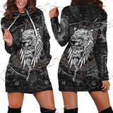 Odin Viking Warrior On A Runic SED-1130 Hoodie Dress