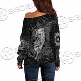 Odin Viking Warrior On A Runic SED-1130 Off Shoulder Sweaters