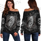 Odin Viking Warrior On A Runic SED-1130 Off Shoulder Sweaters