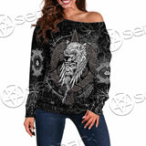 Odin Viking Warrior On A Runic SED-1130 Off Shoulder Sweaters