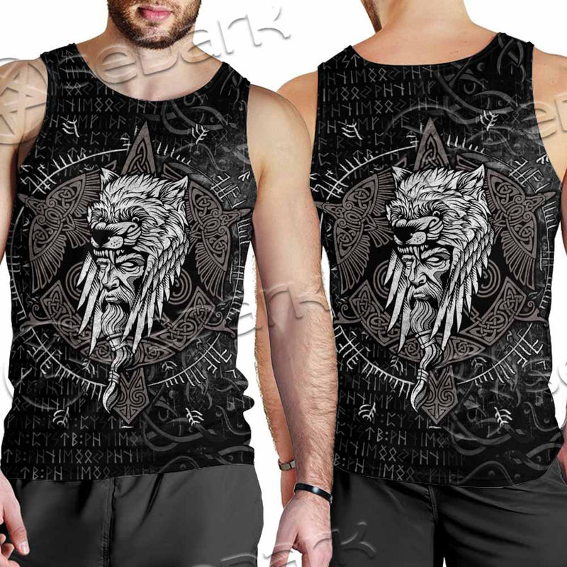 Odin Viking Warrior On A Runic SED-1130 Men Tank-tops