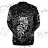 Odin Viking Warrior On A Runic SED-1130 Button Jacket