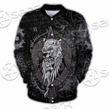 Odin Viking Warrior On A Runic SED-1130 Button Jacket