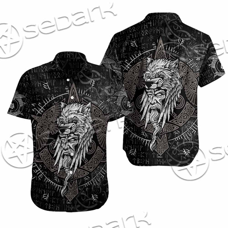 Odin Viking Warrior On A Runic SED-1130 Shirt Allover