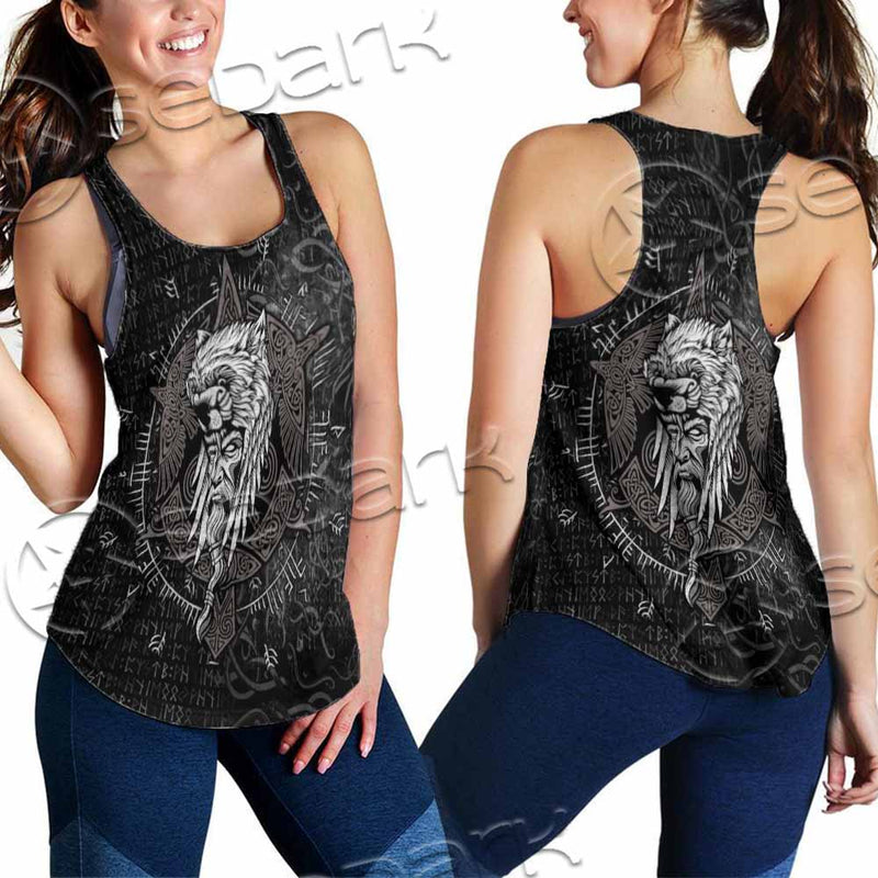 Odin Viking Warrior On A Runic SED-1130 Women Tank Top