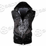 Odin Viking Warrior On A Runic SED-1130 Zip Sleeveless Hoodie