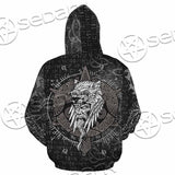 Odin Viking Warrior On A Runic SED-1130 Hoodie & Zip Hoodie